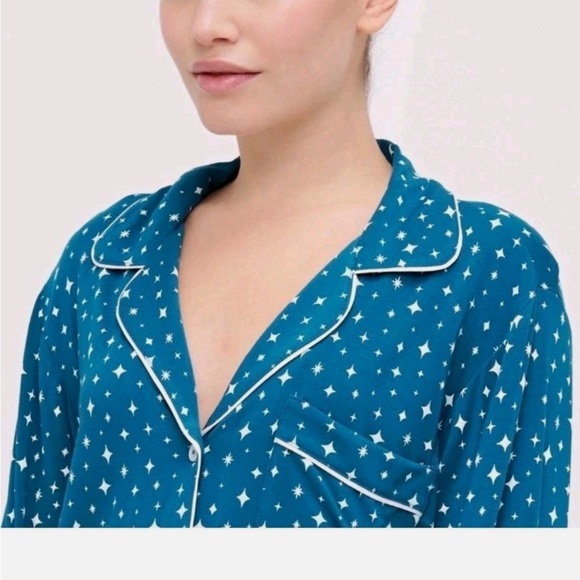 NWT! Eberjey Teal Modal Long Sleeve Pajama Set - Picture 3 of 10